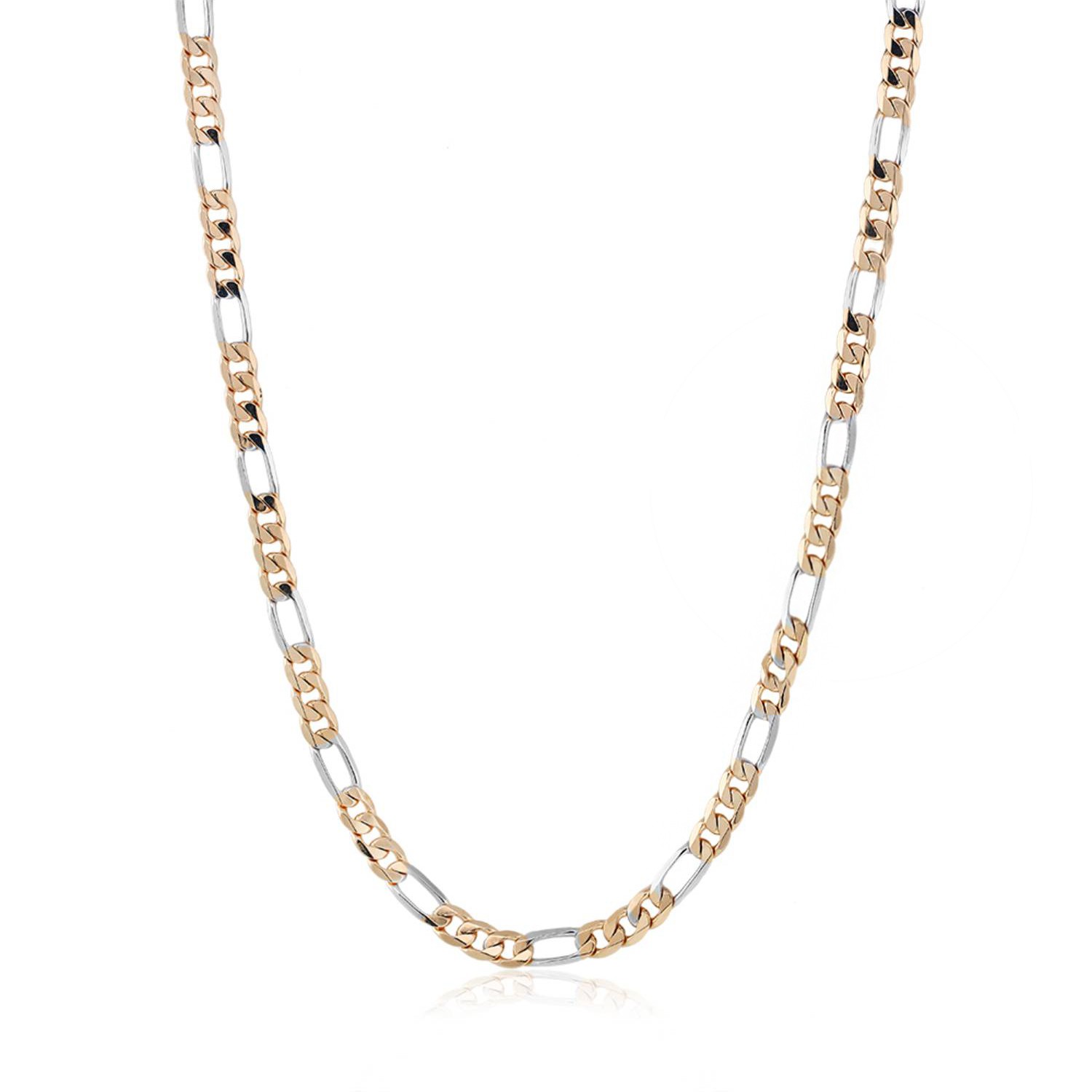 19-Inch Gold Tone Brass Figaro Chain With Lobster Hook Closure