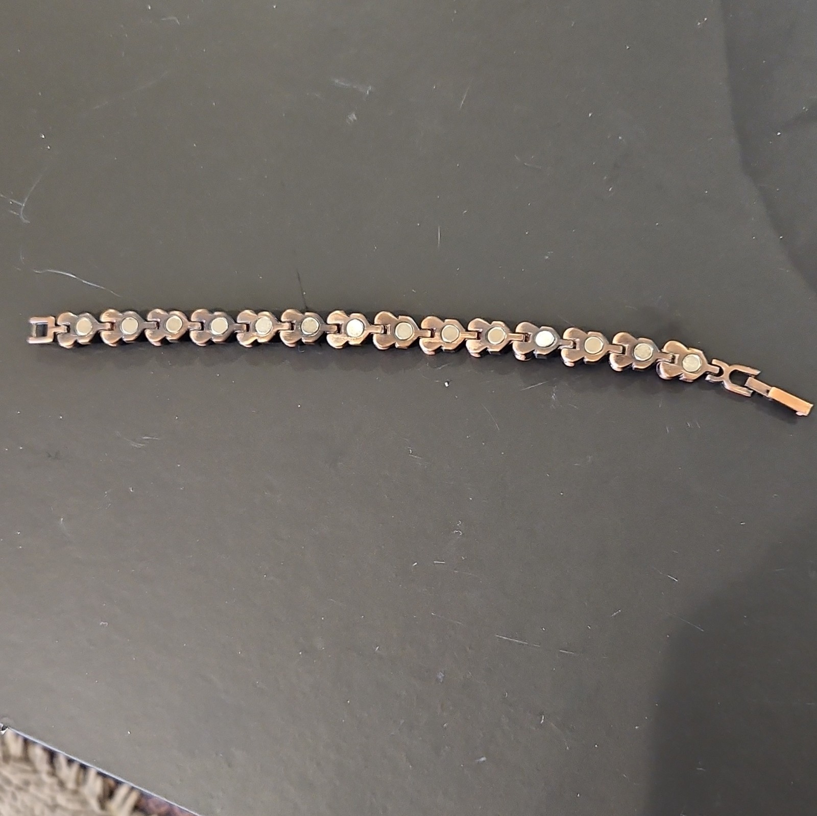 Silver Tone Multicolor Heart Link Bracelet w/ Slide Closure Love Charm Chain