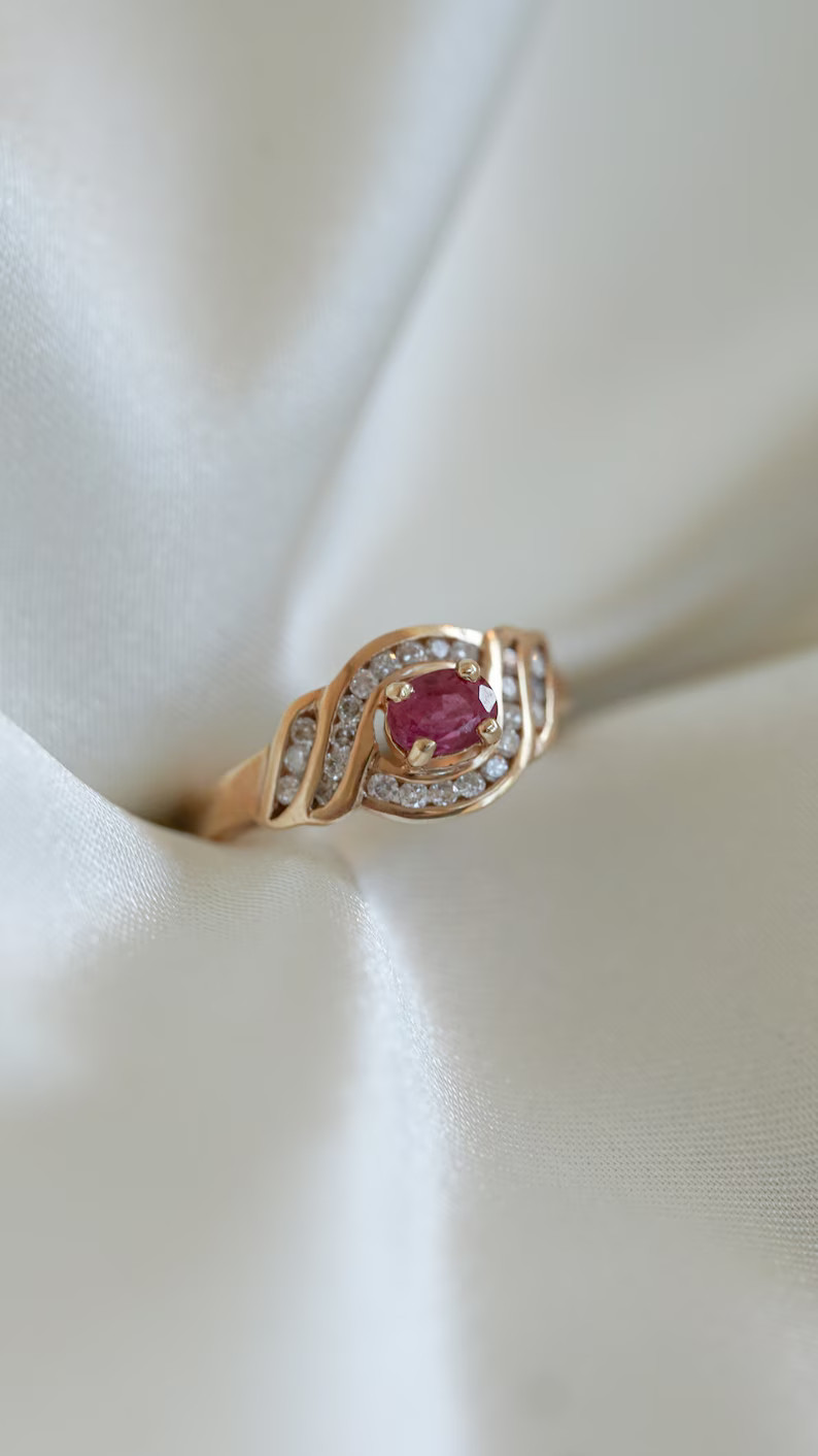 3.25 Ct Oval Cut Simulated Ruby 14k Yellow Gold Plated Elegant Engagement Ring