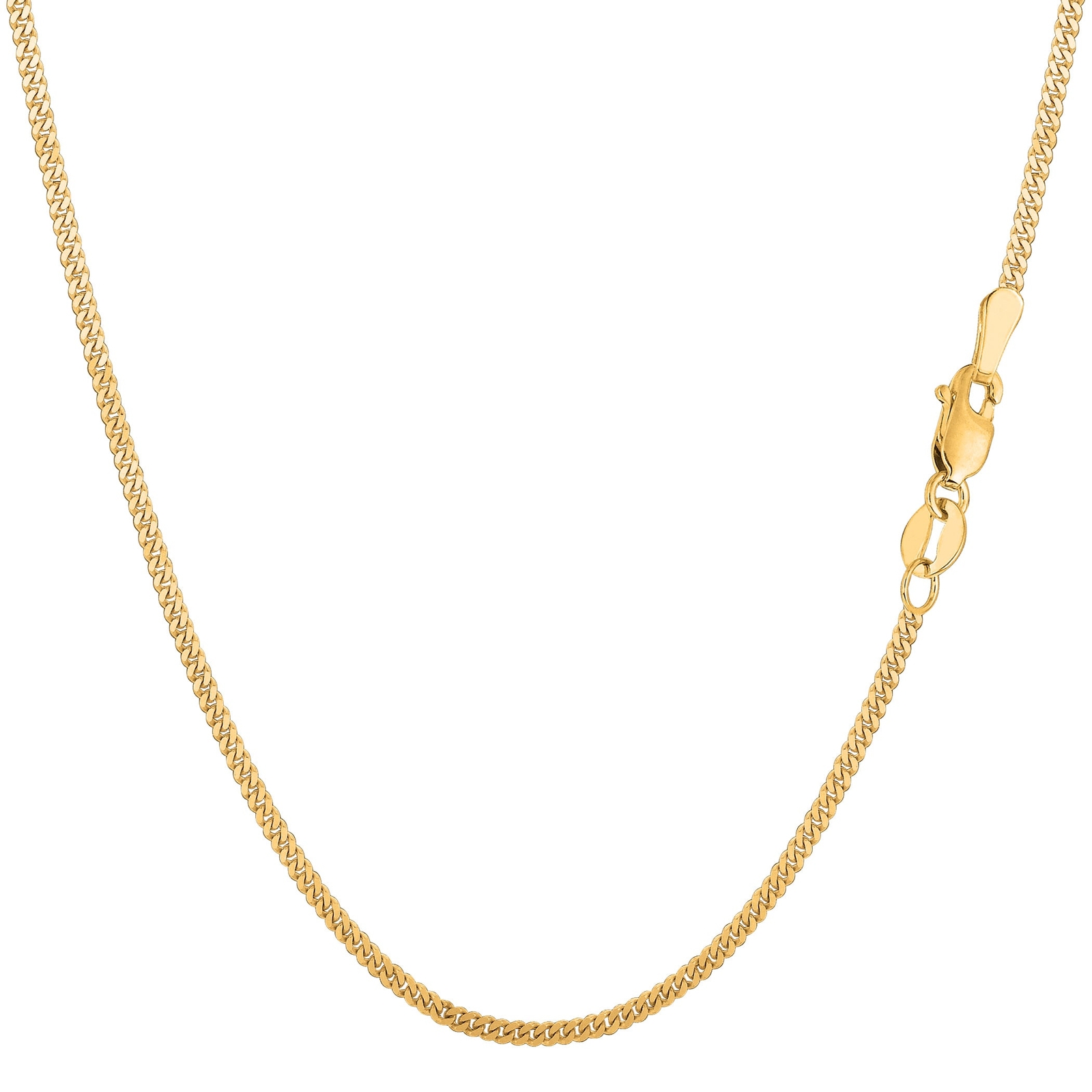 10k Yellow Real Gold Gourmette Chain Necklace, 1.5mm, 16″