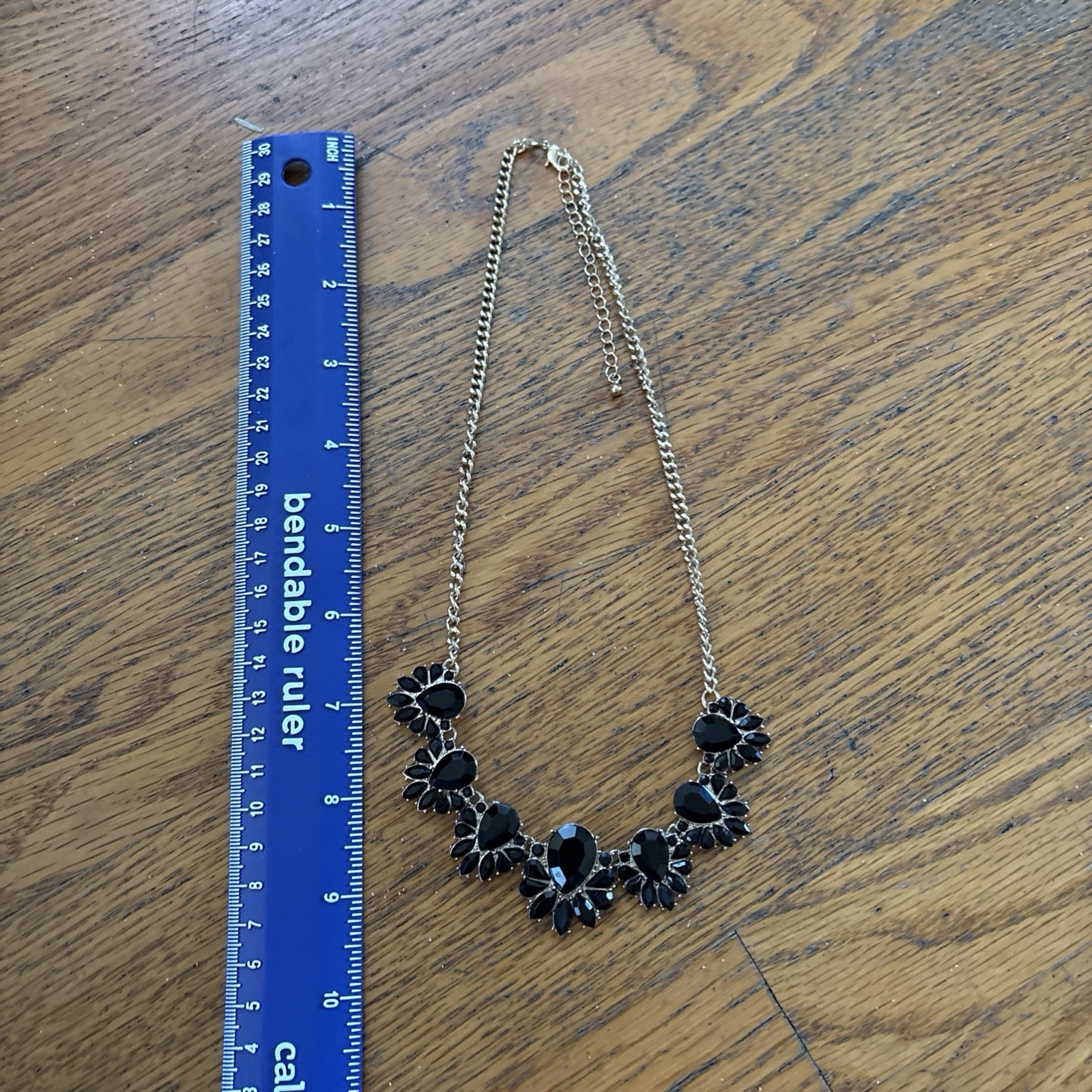 Black Crystal Collar Necklace Statement Necklaces Evening Stylish Trendy