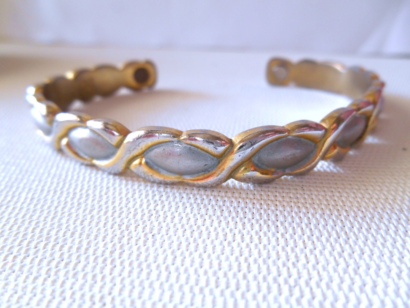 Lot of 3 Silvertone / Goldtone / Bronzetone Cuff Bracelets