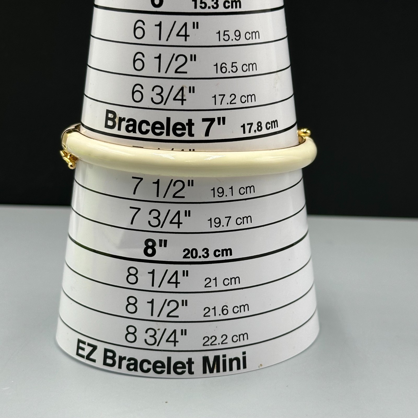 Hinged Bangle Bracelet Set Gold Tone Blue Ivory Enamel Smooth Finish 7.5 Inch