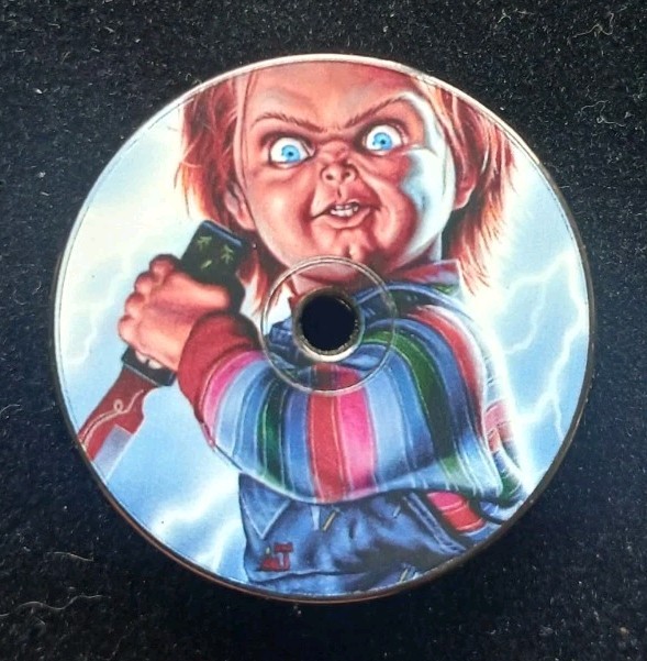 Child’s Play 1988 DVD Disc Custom ENAMEL PIN Horror Cult Film Movie Gore Chucky