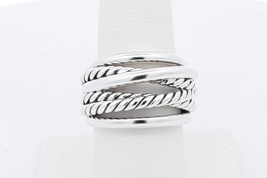 David Yurman 925 Sterling Silver Crossover Ring 13.6 Grams Size 7 Eb0426orxsa