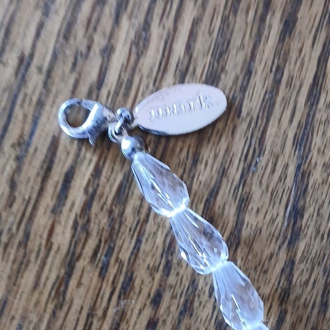 Clear Crystal Chip Beaded Necklace, Beaded Chain, Lobster Clasp