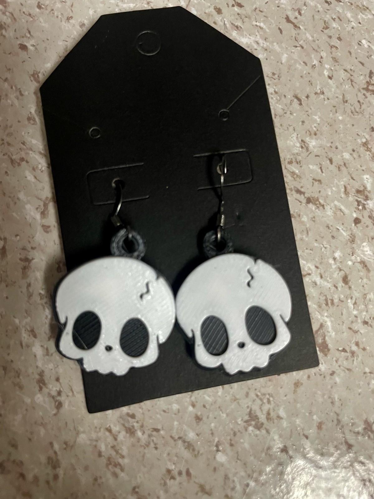 Halloween White Skull Earrings New Never Worn