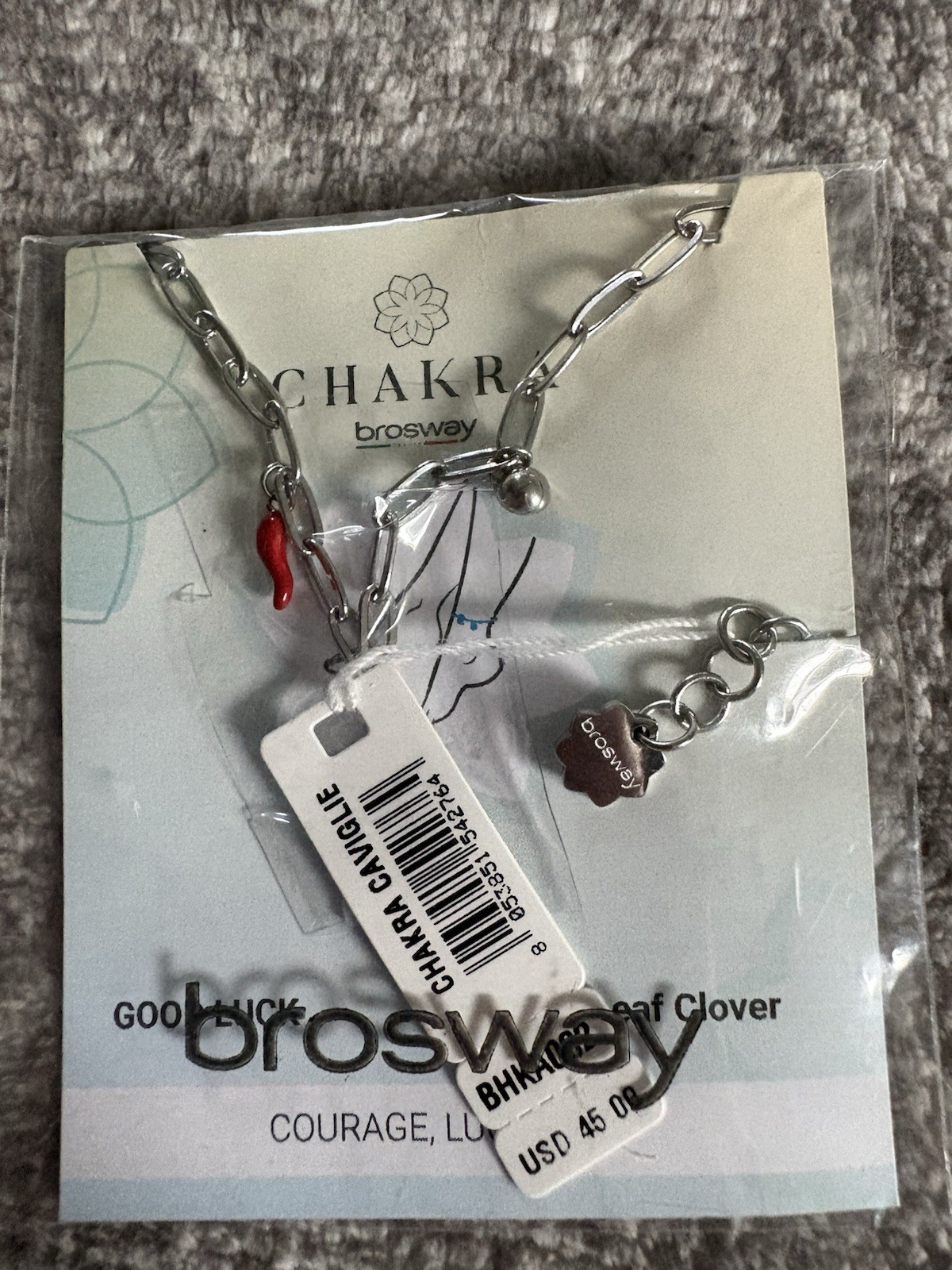 1 Brosway Chakra Good Luck Clover Anklet. Plus 1 Brosway tennis bracelet, angel.