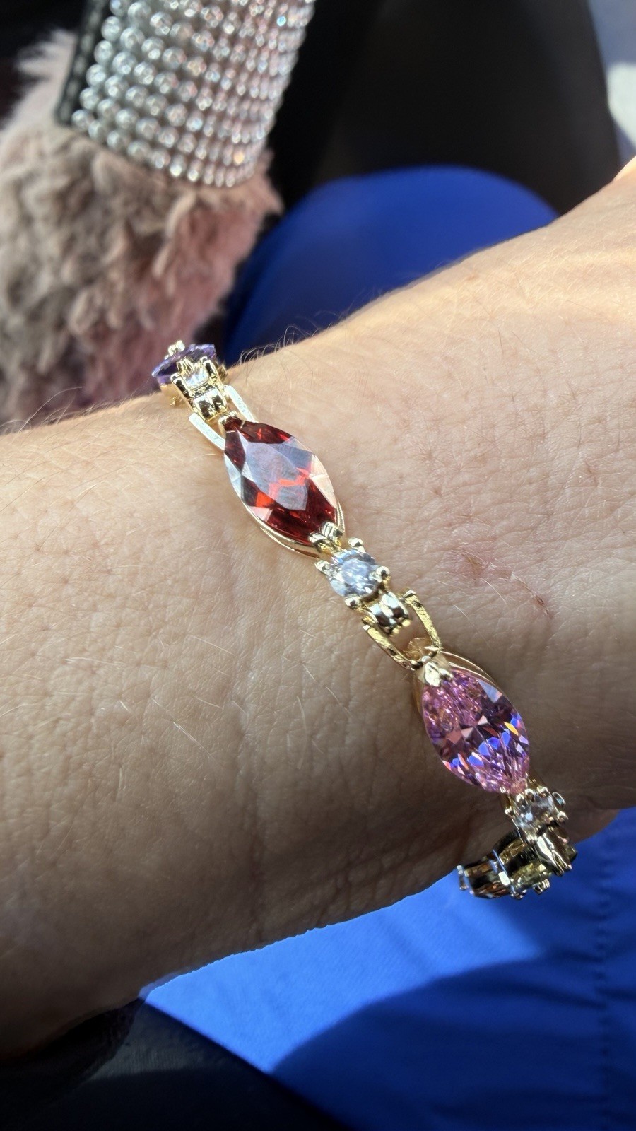 Gold Filled Multicolor AAA CZ Tennis Bracelet