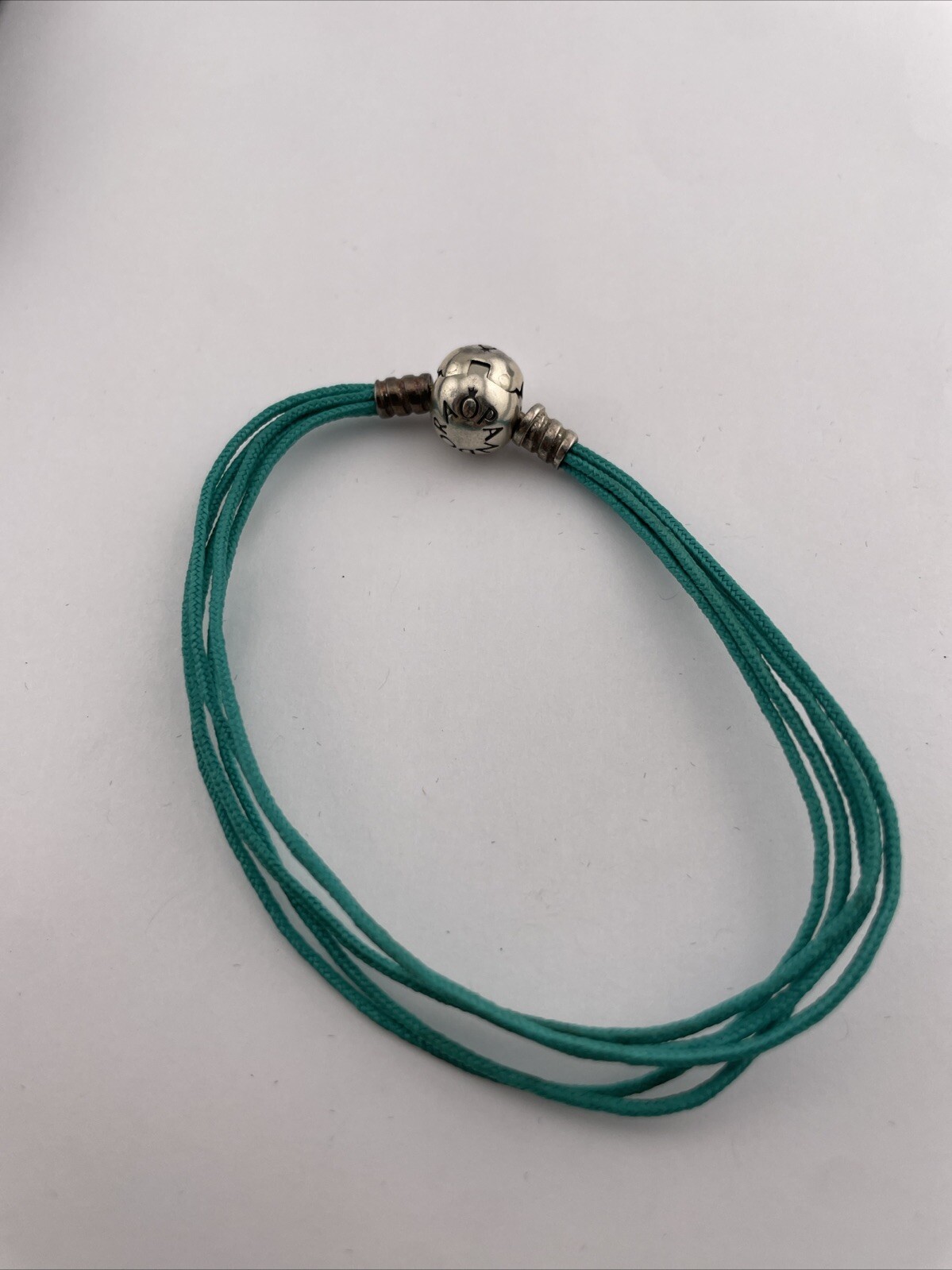 Authentic Pandora Moments Multi-Strand String Bracelet Teal ~8″ 925 ALE Ball End