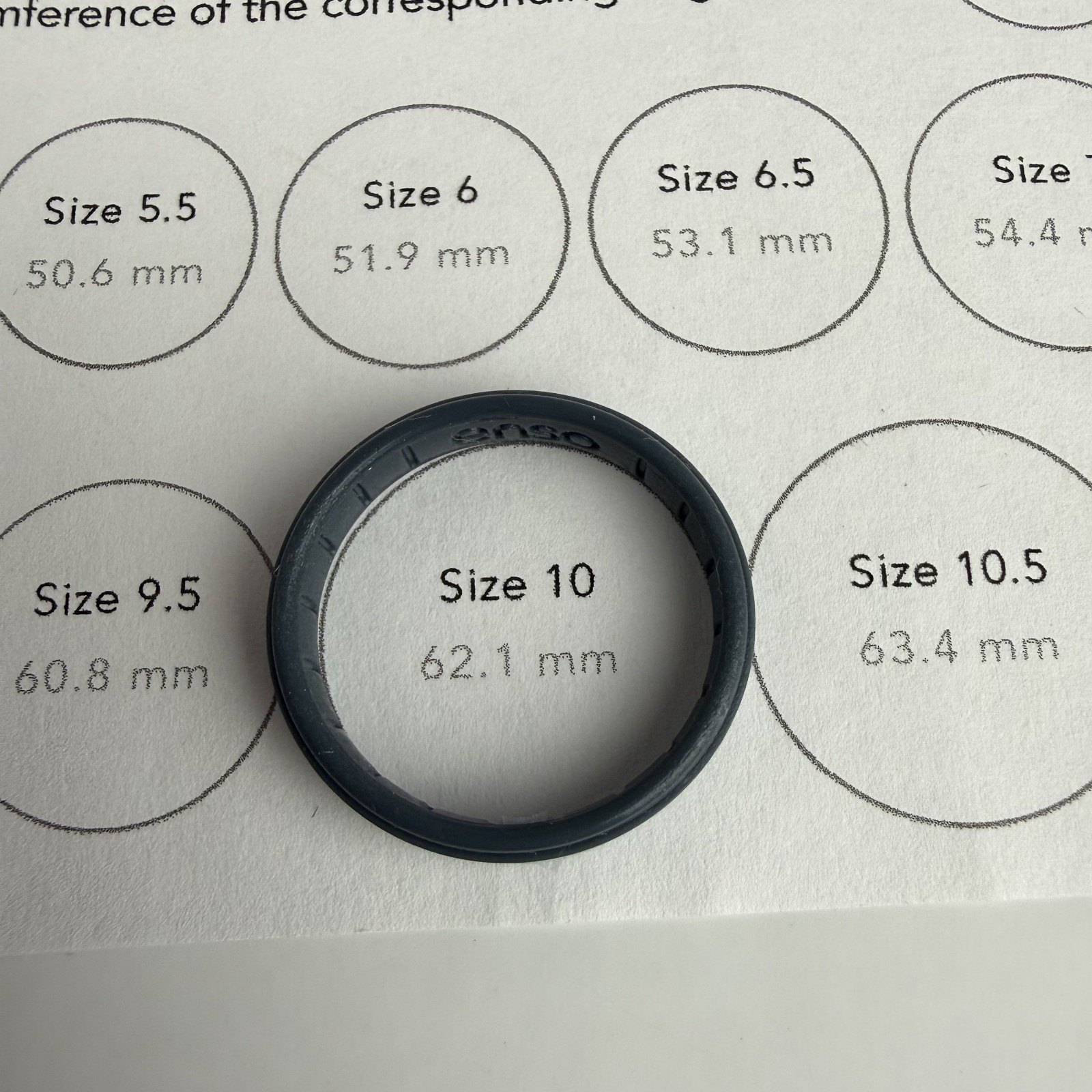 Enso Rings Men’s Size 10 Gray Thin Classic Rise Silicone Ring