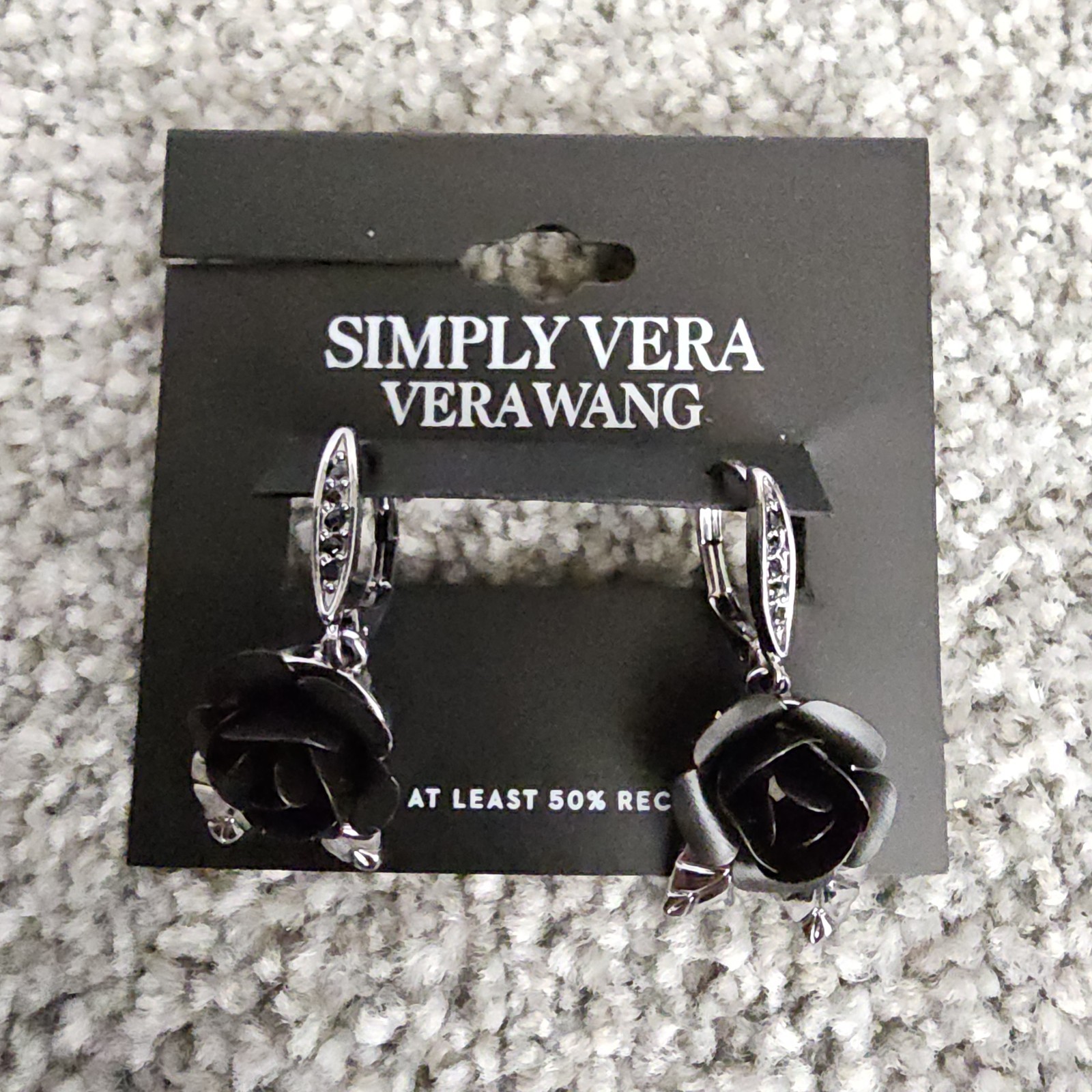 Simply Vera Vera Wang Black Rose Drop Earrings
