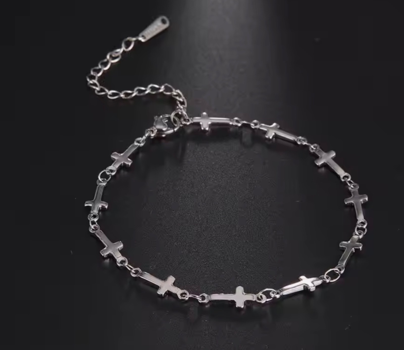 Cross Bracelet Stainless Steel Adjustable Bracelet Jesus Christian Woman 17-22cm