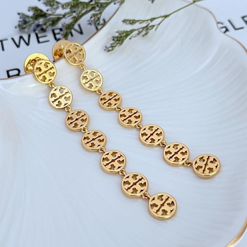 New Burch Lady Earrings long Chain with Double T Logo Classic Size:7.5*0.8cm