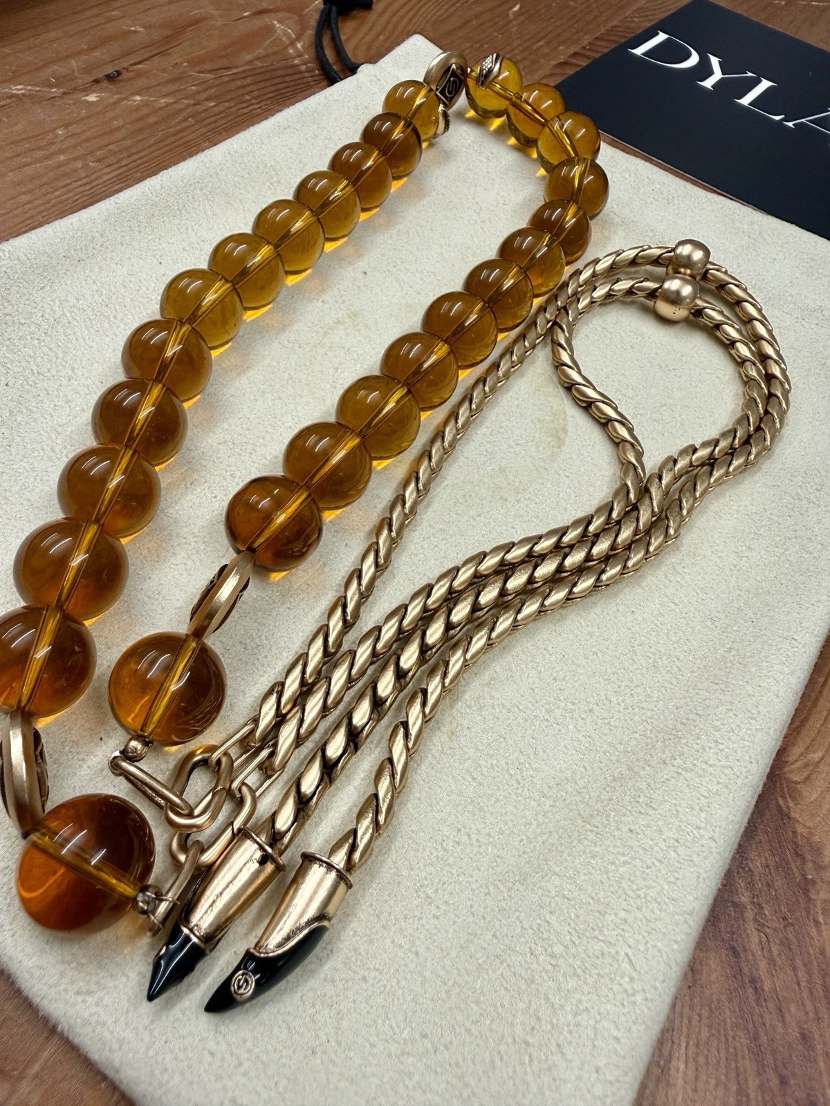 Dylanlex Nylah Lariat Necklace Gold/Amber