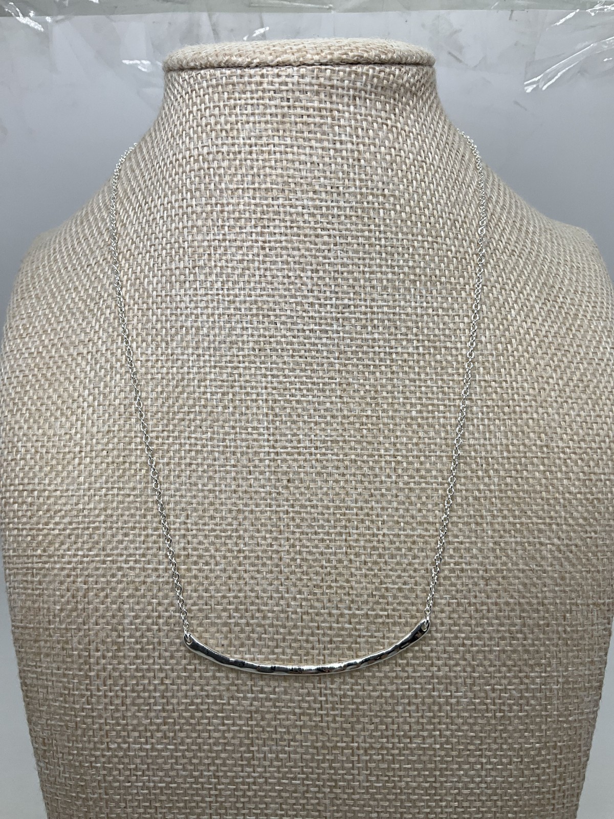 Gorjana Silvertone Curved Bar Necklace