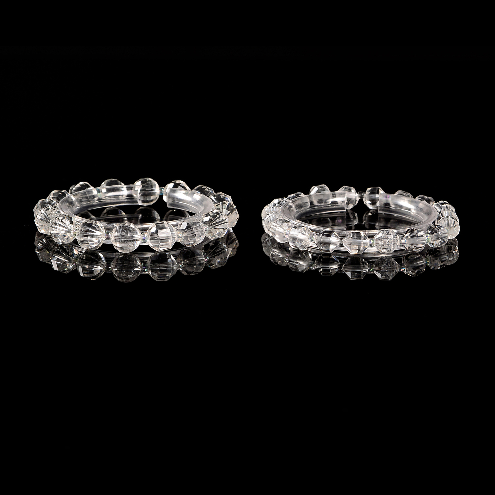 Clear Quartz Prism Cut Double Point Bracelet Beads Size 8mm 10mm 7.5” Length