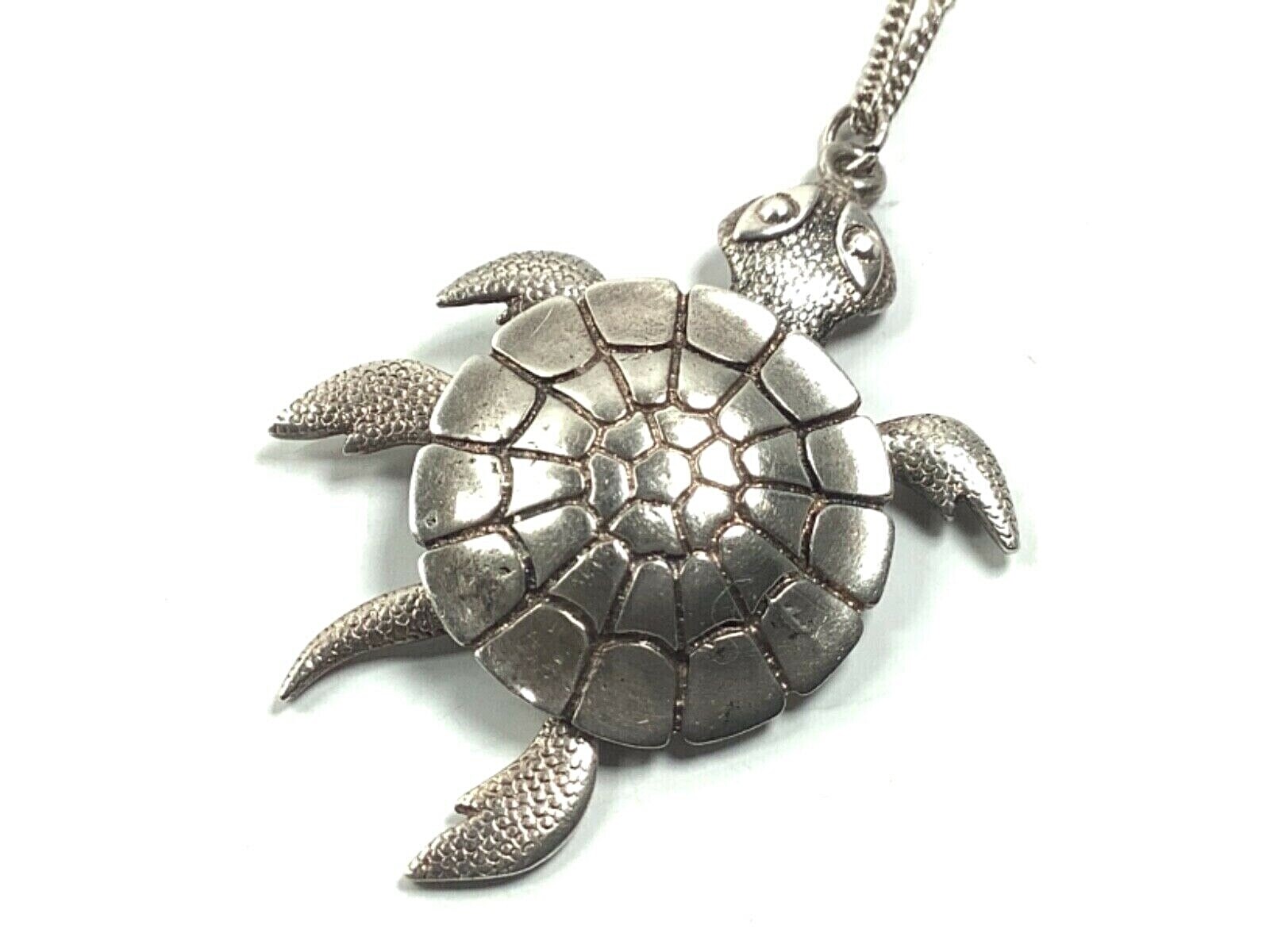 JC FERRARA Sterling Silver Articulating Turtle Pendant w/1.4mm Alpaca Chain, 20”