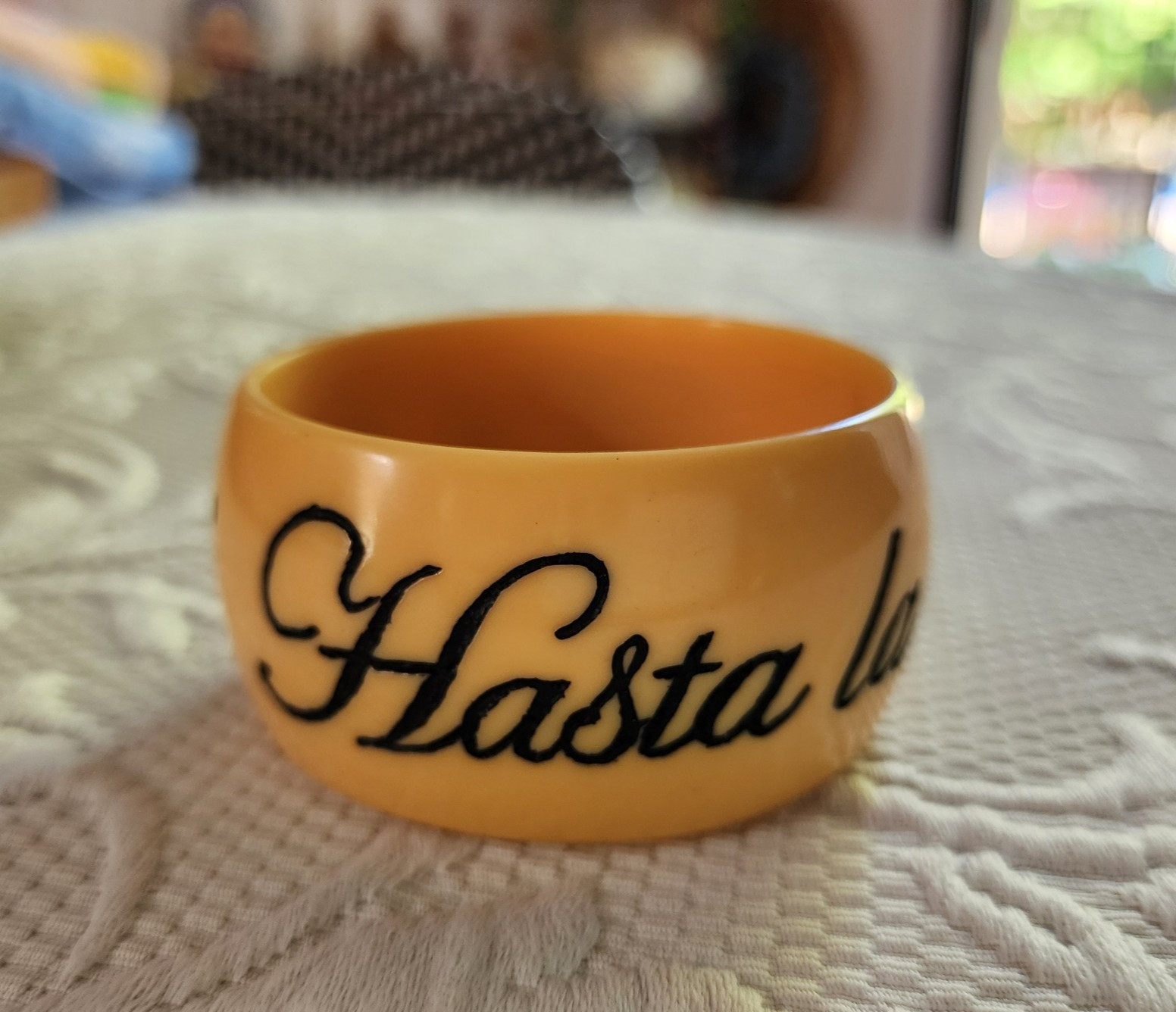 Jessica Kagan Cushman “Hasta La Vista Baby!” Tan Bangle Bracelet