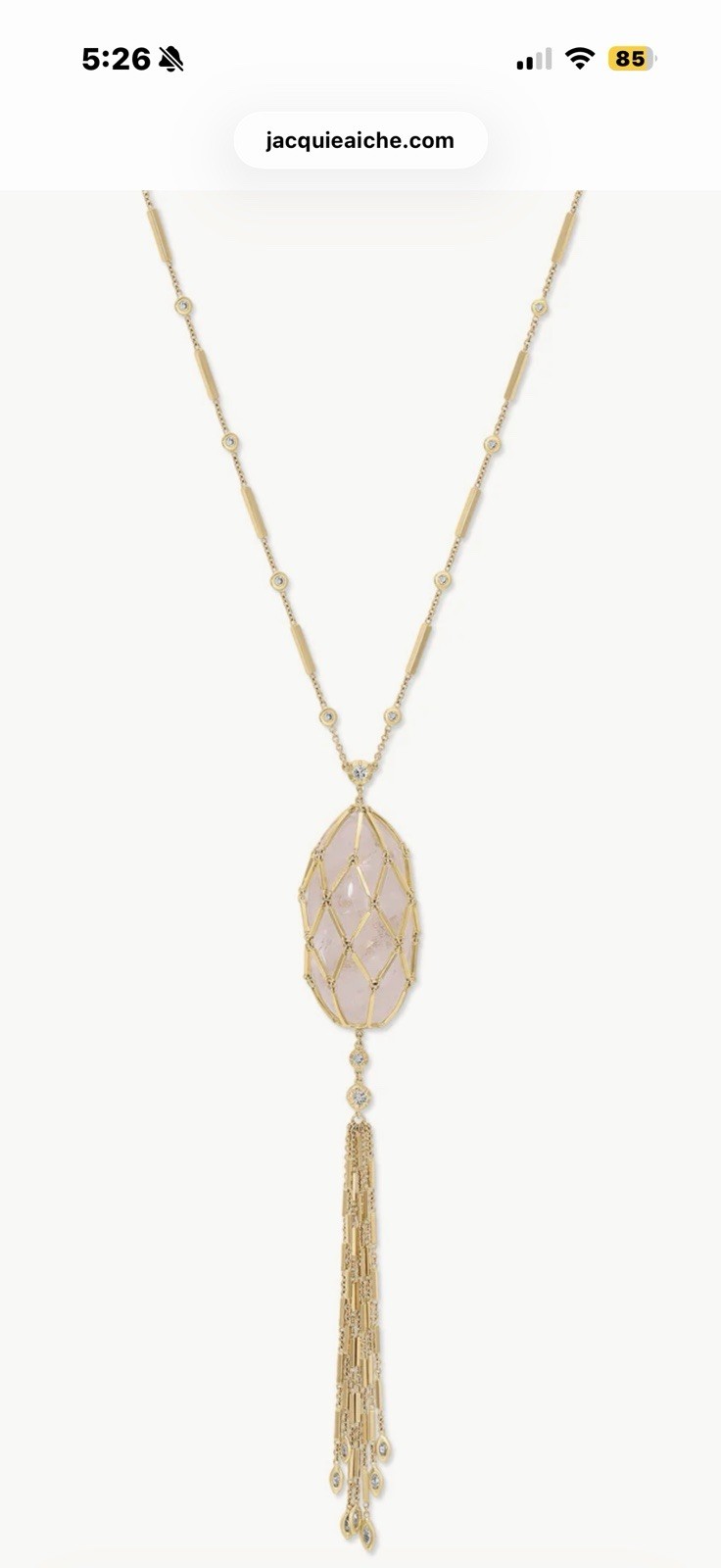 Authentic Jacquie Aiche Caged Crystal Quartz Necklace Lariat