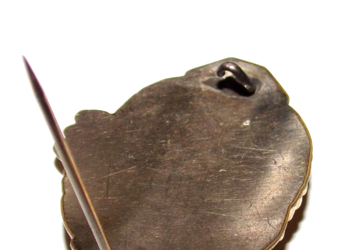 Antique 1800’s Tube Hinged C Clasp Gold Toned Decorative Metal Brooch Victorian