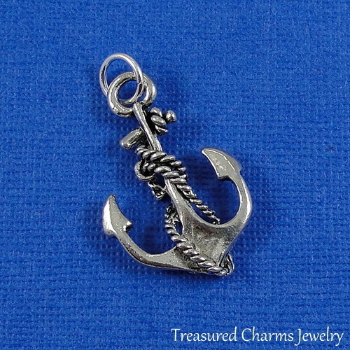 Silver Nautical ANCHOR Navy Marine CHARM PENDANT