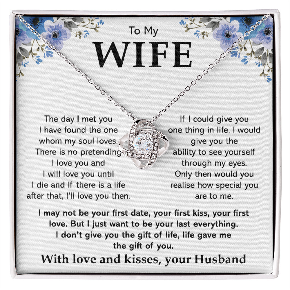 To My Beautiful Wife- LoveKnot Necklace- Necklace For Wife- Birthday Gift