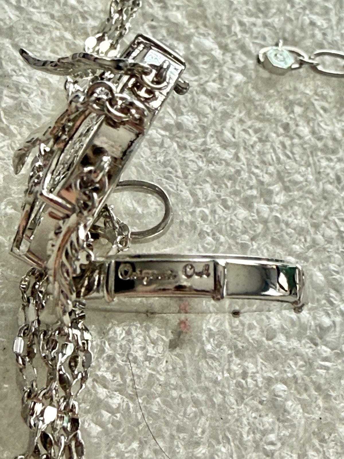 New ORIGAMI OWL Silver & Crystals Dream Catcher Locket 26” Necklace W/9 Charms