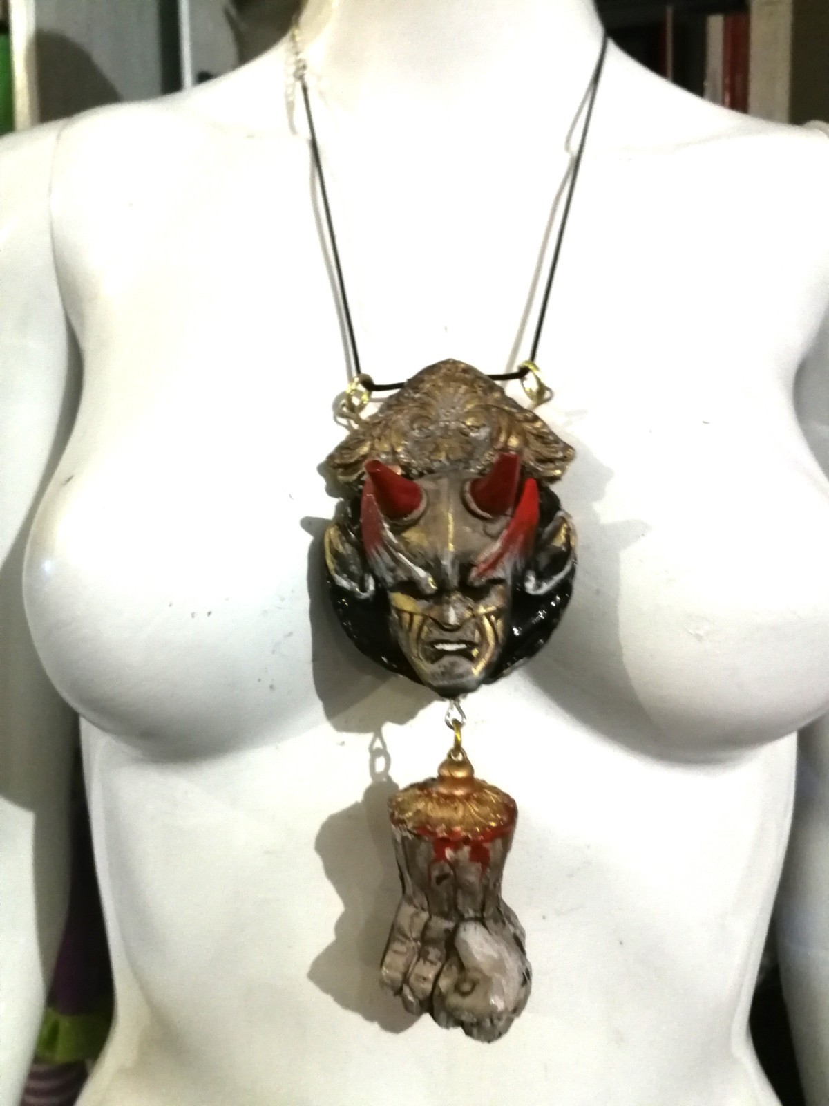 Black Magic Force Dark Gothic Jewelry Punk Chunky Necklace Amulet Pendant Moloch