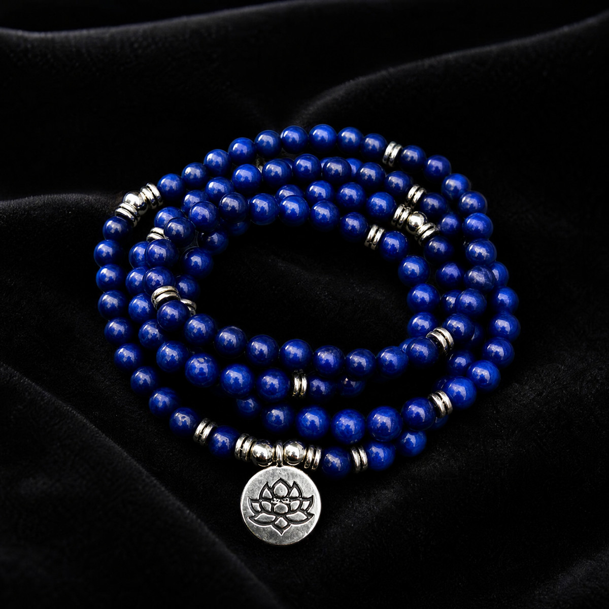 108 Mala Beads Lapis Lazuli Healing Prayer Yoga Meditation Necklace Bracelet