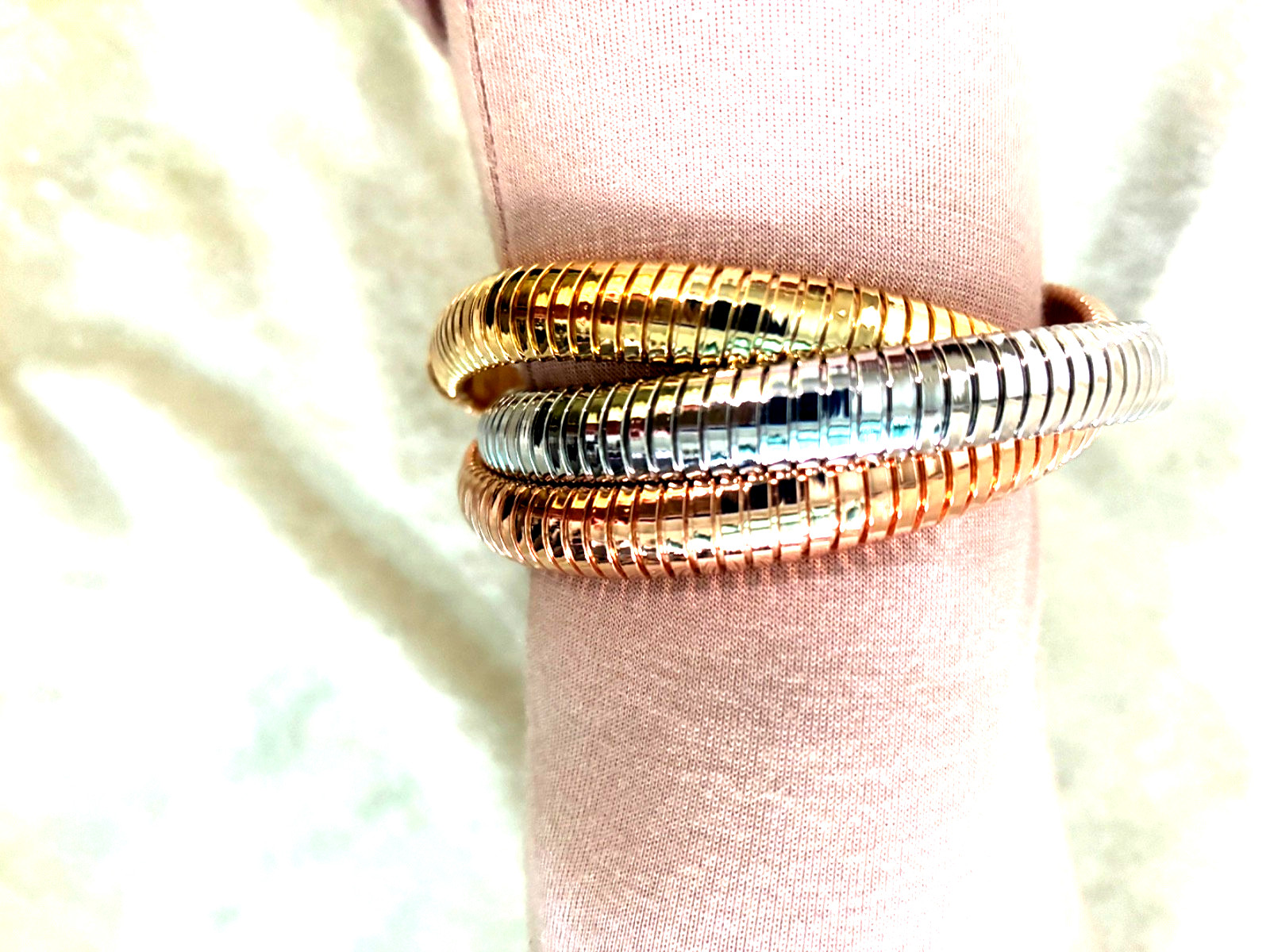 DAVID MARKSTEIN BRONZE THREE STRAND SLIP-ON TUBOGAS BRACELET (M4951-62)