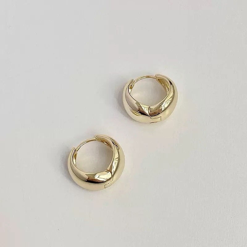 925 Silver Chunky Teardrop Huggie Hoop Earrings Small Thick Hoop Earrings B05