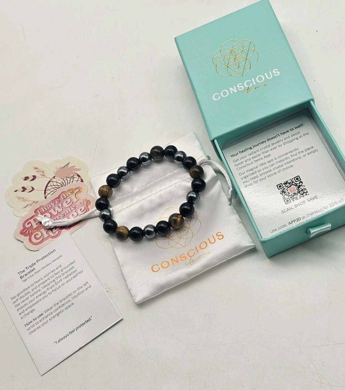 Conscious Items The Triple Protection Bracelet 7.8in