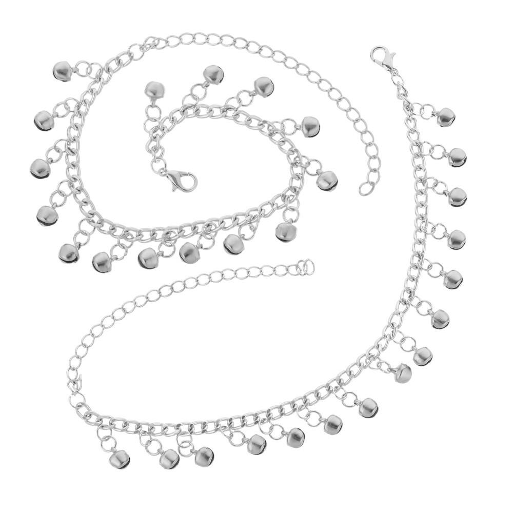2 Pcs Women Ankle Bracelets Jingle Bell Beach Anklet Chain Woman