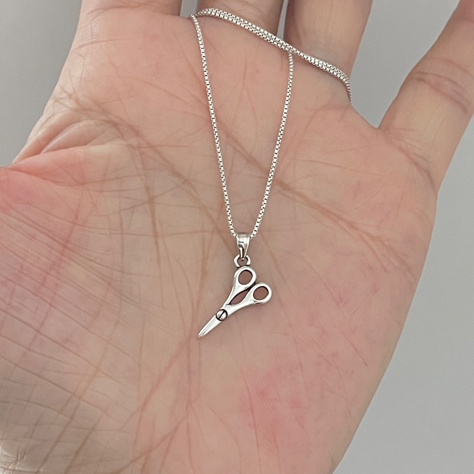 Sterling Silver Little Scissors Necklace, Hair Dresser Necklace, Silver Necklace