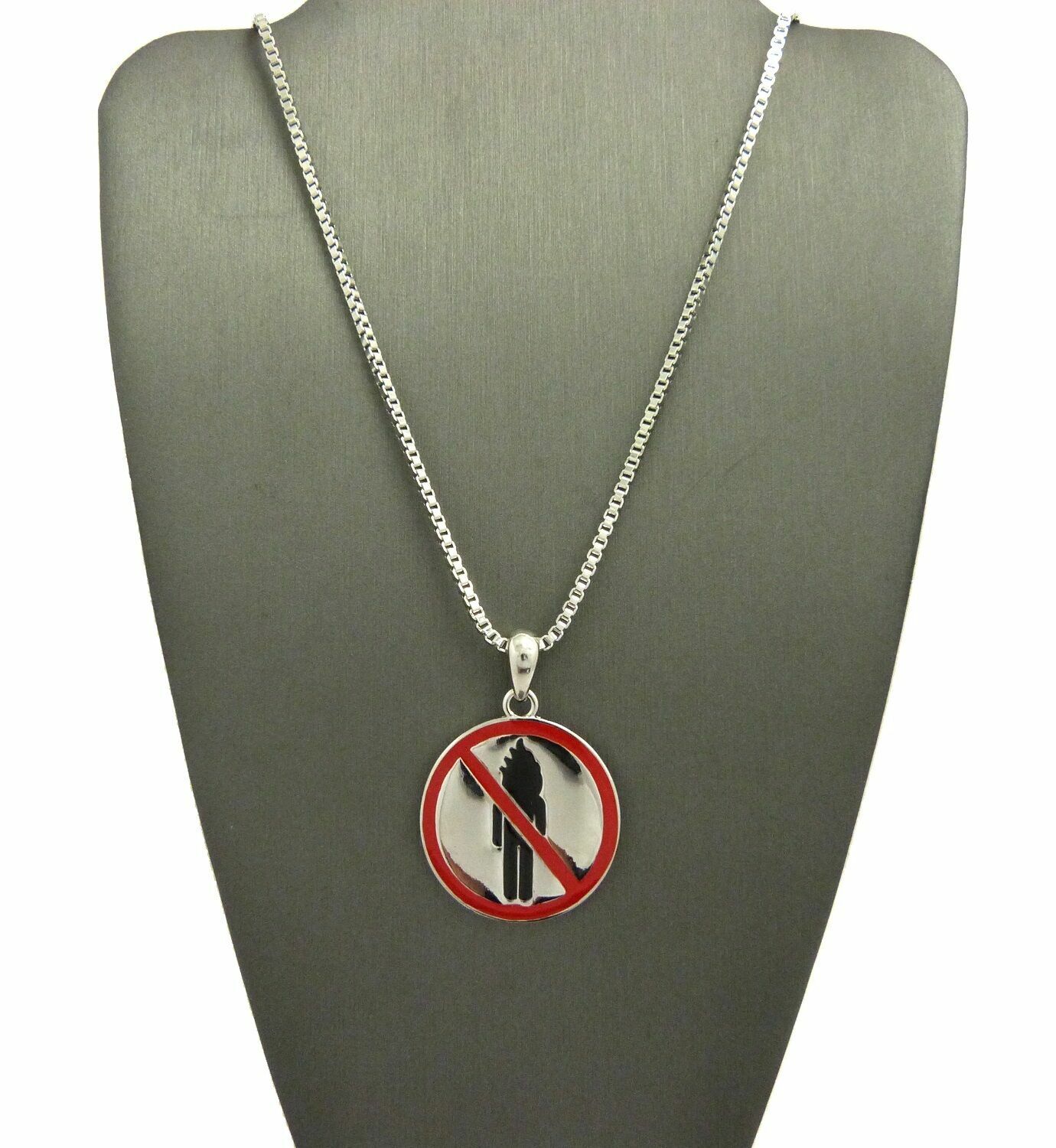 Hip Hop Iced Travis Scott Rodeo Pendant & 2mm 24″ Box Chain Necklace