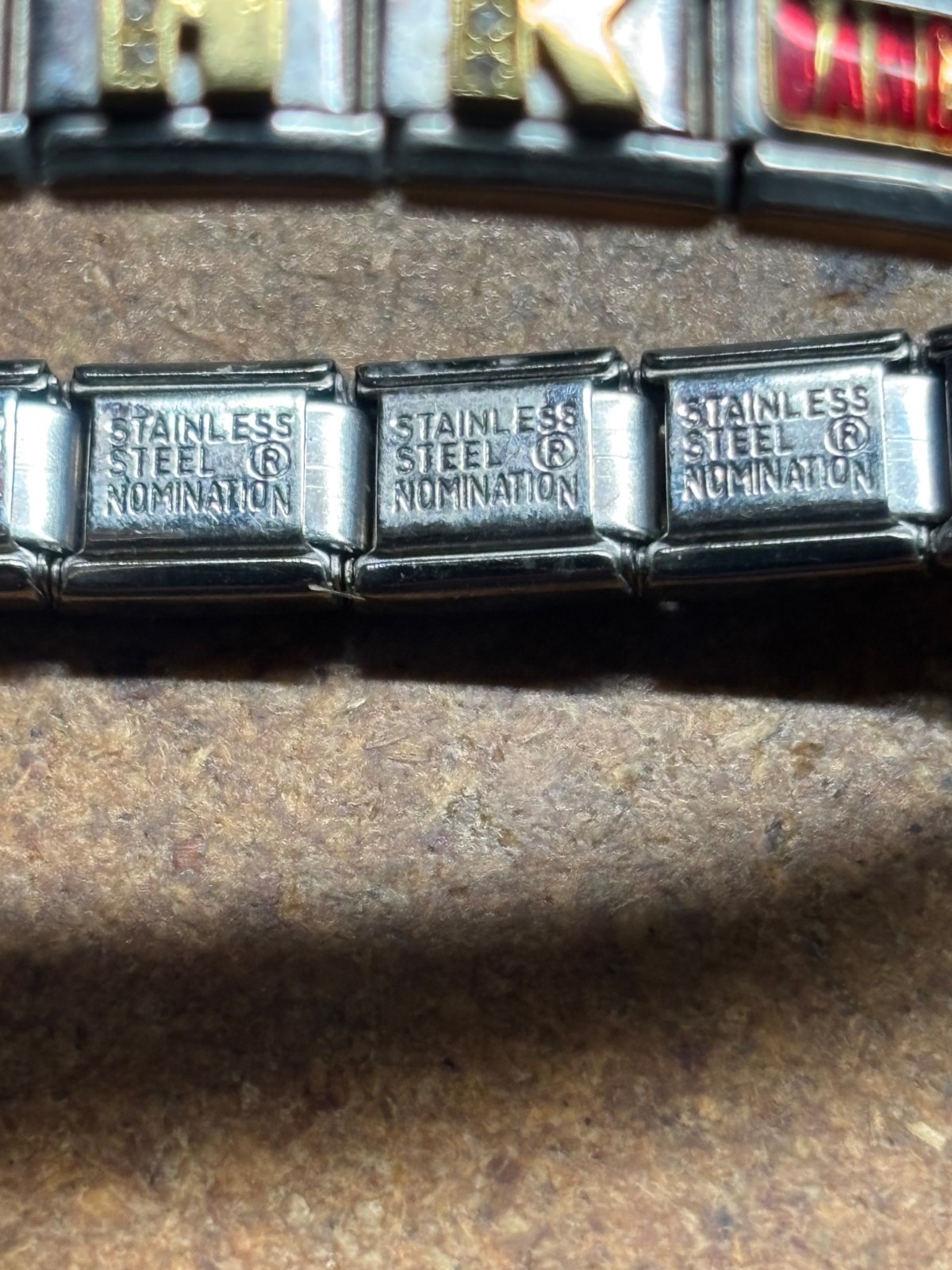 NOMINATION stainless steel stretch link CHARM BRACELET Tootsie Roll CASA d’Oro