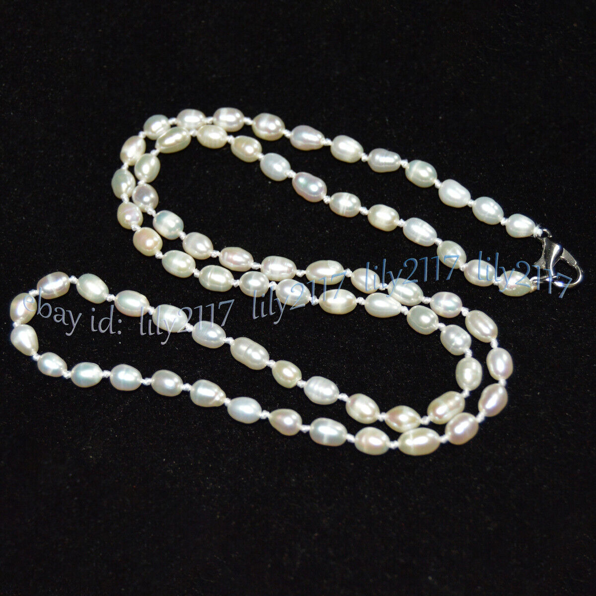 Small 4-5mm Genuine Natural White Freshwater Rice Shaped Pearl Necklace 14-50”