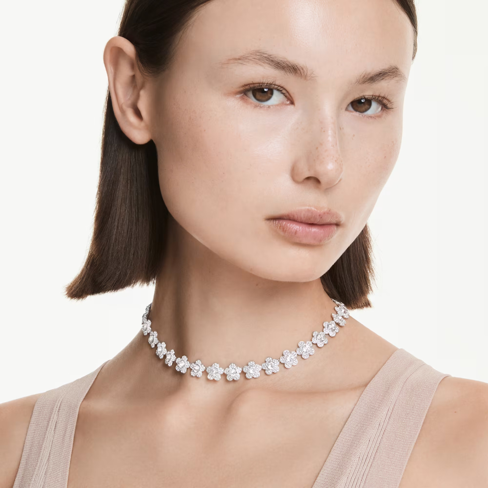 Swarovski Ariana Grande Daisy Flower Necklace White Crystal Free Ship