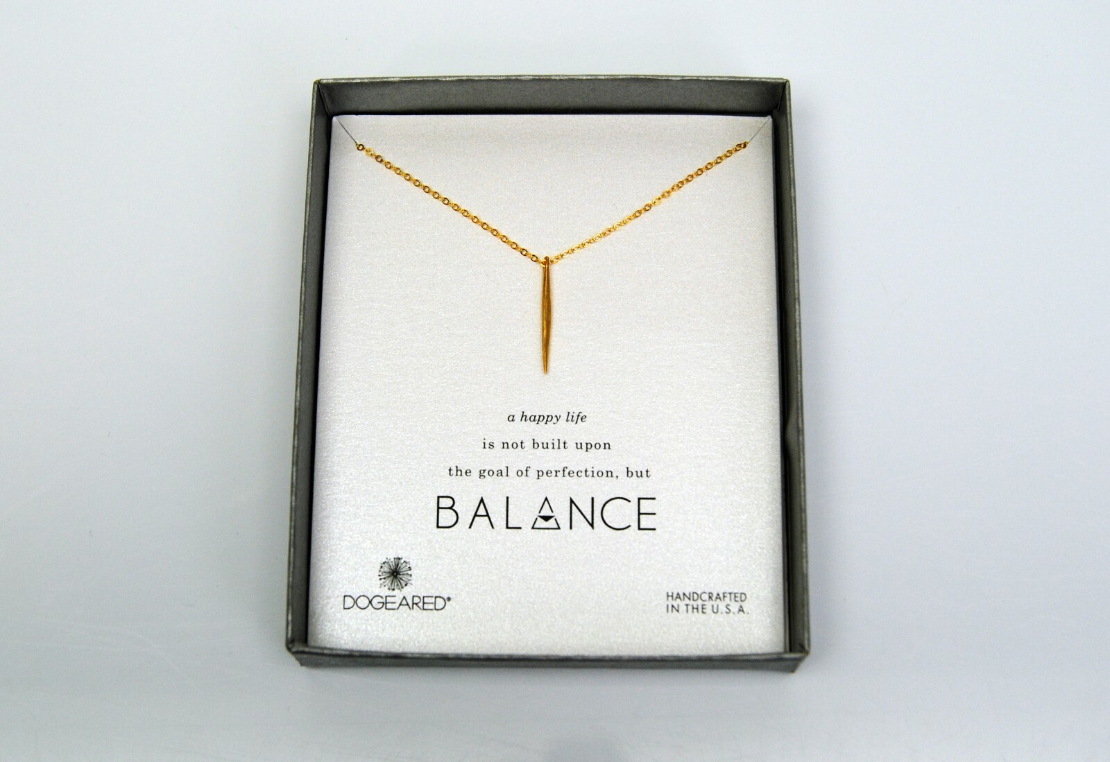 Dogeared Balance Spike Spear Necklace 18″ Gold