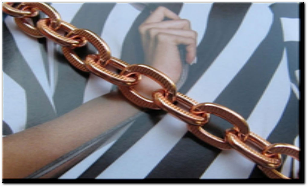 Solid Copper Anklet CA683G – 3/8 of an inch wide – Available in 8 to 11 inches.