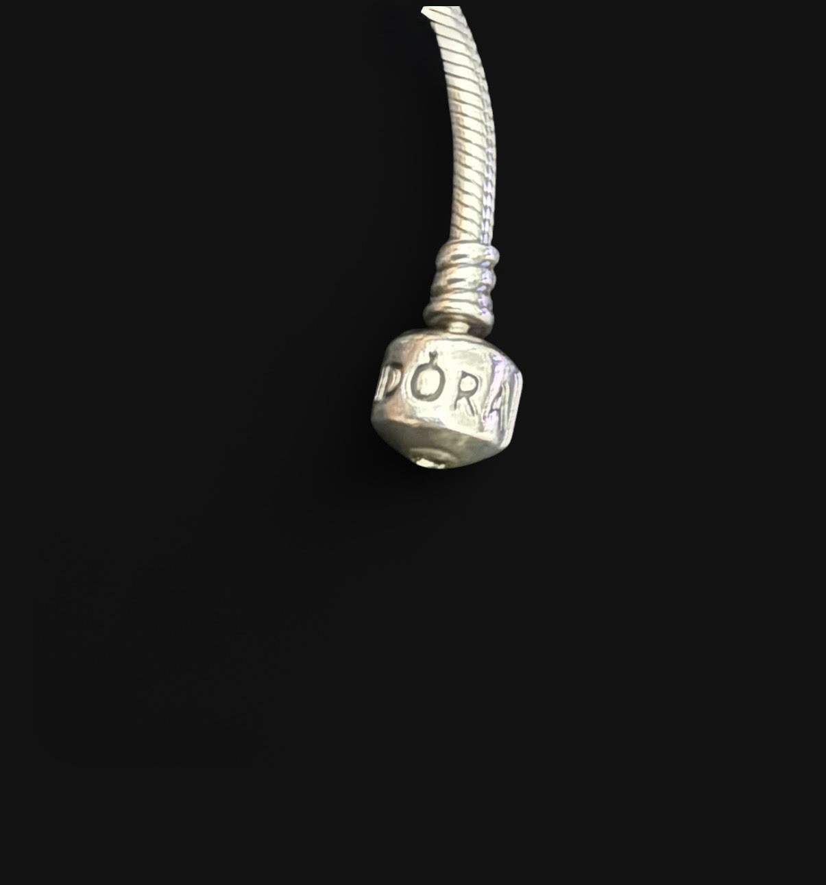 Pandora Moment Barrel Clasp Chain w/ 2 Matching Braided Clasp Clips