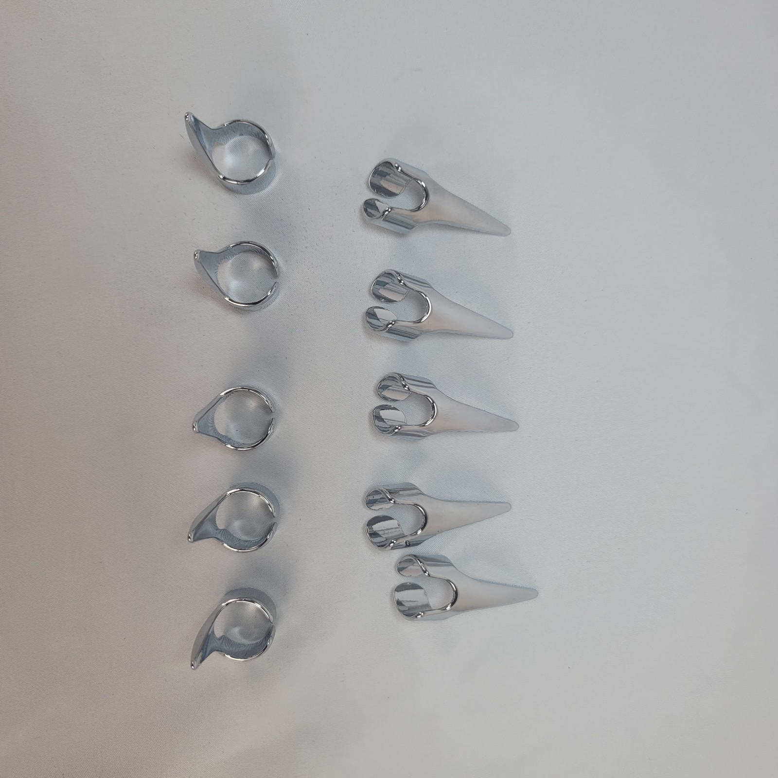 10pc Stainless Steel Claw Rings Gothic Witch Vampire Cosplay Nail Set