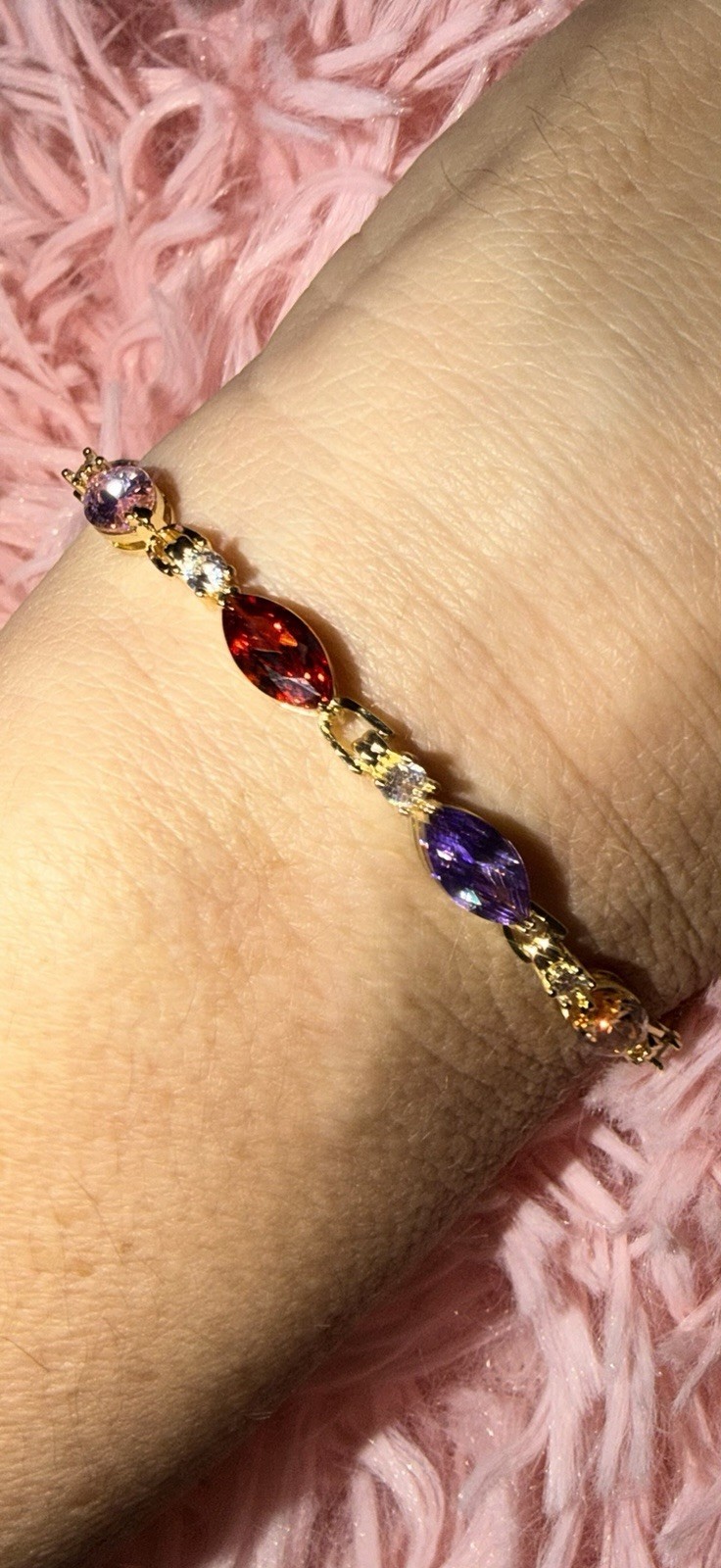 Gold Filled Multicolor AAA CZ Tennis Bracelet