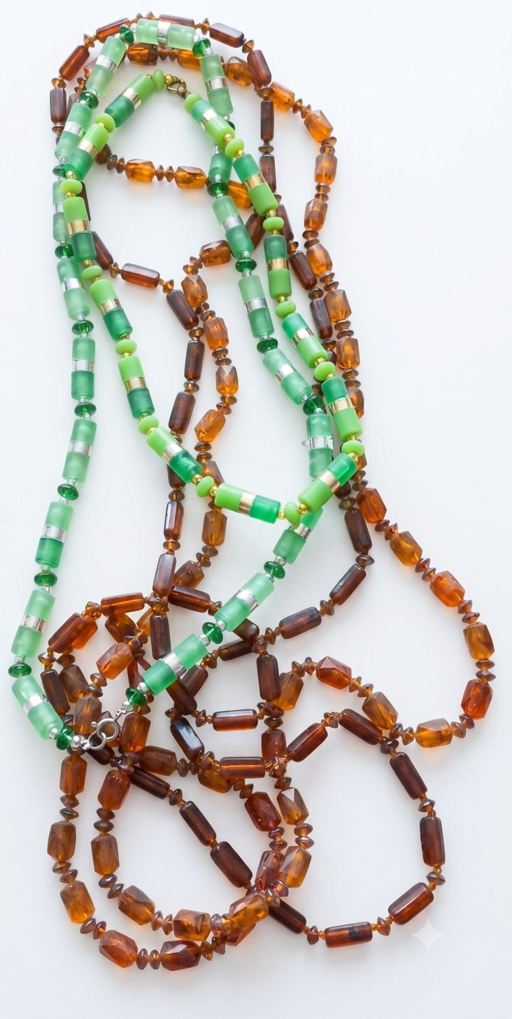 Lot of 10 Vintage Italian Plastic Bead Necklaces – Colorful Summer Jewelry Set
