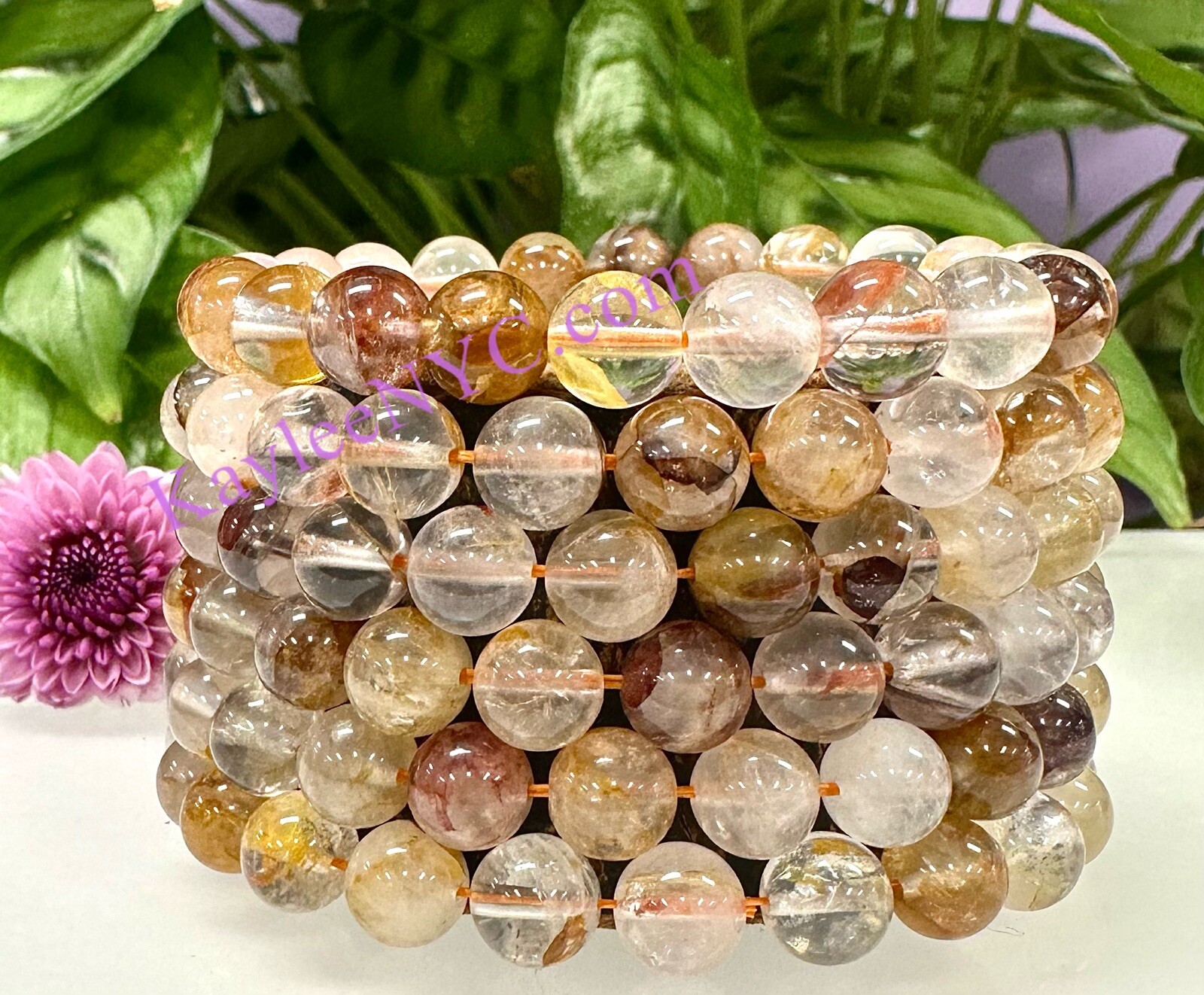 Wholesale Lot 6 Pcs Natural Golden Healer 8mm 7.5” Stretch Bracelet