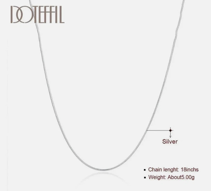 5/10pcs Wholesale 925 Sterling Solid Silver 1mm Snake Chain Necklace For Women