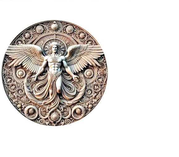GUARDIAN ANGEL PROTECT RETRO ART Pendant on plated 925 Silver 20″ 22″ Necklace