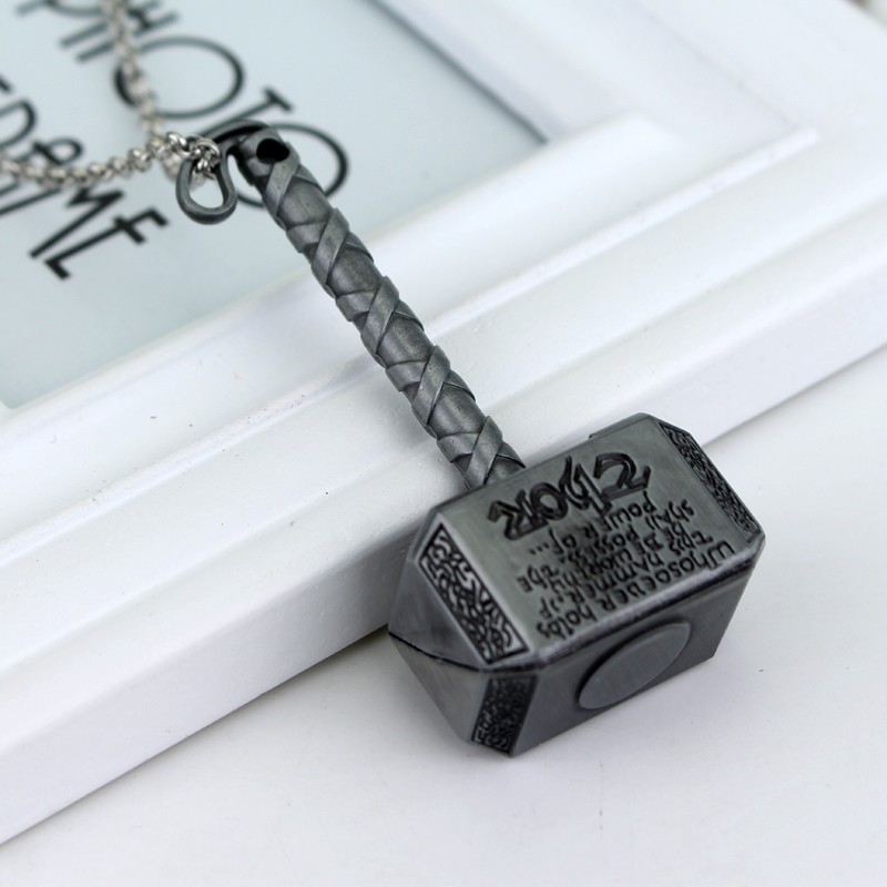 Hammer Pendant Necklace Unisex Zinc Alloy Geometric Charm Necklace O-Chain Fashi