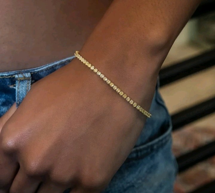 Canary Yellow Simulated Diamond Gold Tennis Bracelet Latch Clasp